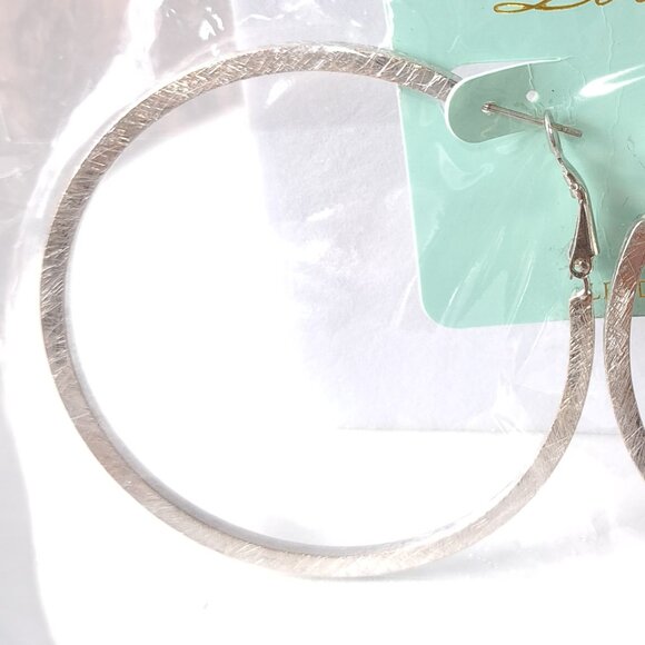 And Lovely Large Silver Hoop Earrings - Picture 2 of 2